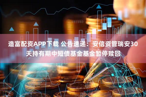 造富配资APP下载 公告速递:安信资管瑞安30天持有期中短债基金基金暂停赎回